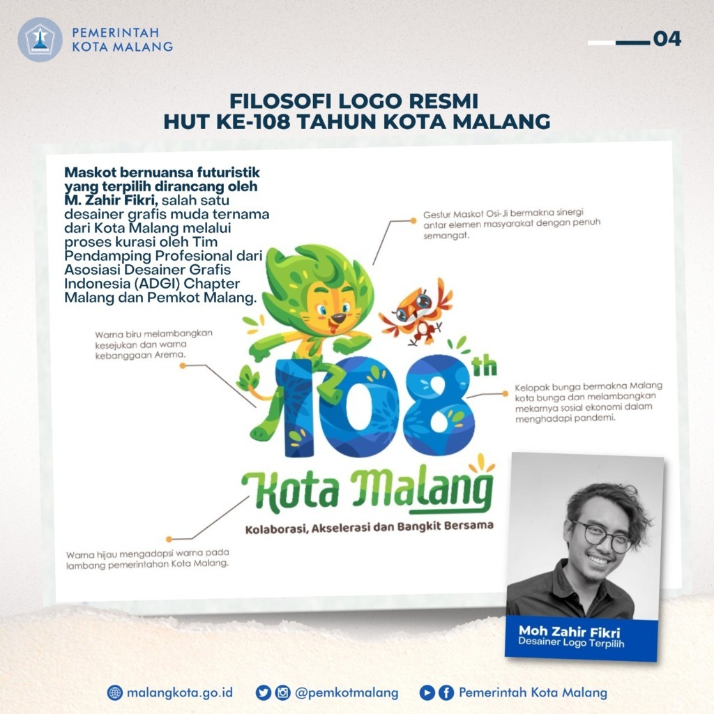 Angkat Tema "Kolaborasi, Akselerasi, dan Bangkit", Ini Makna Logo HUT Ke-108 Kota Malang 2 HUT ke-108. (Foto: Dokumen/Tugu Jatim)