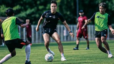 Pemain Persik Kediri gelar latihan untuk menghadapi Madura United dalam lanjutan liga 1.