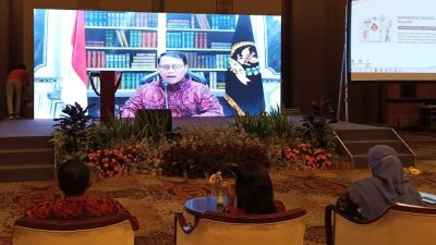 Dr Ahmad Basarah SH MH, anggota DPR RI, saat memberi sambutan di acara kegiatan Bimtek dengan tema 'Transformasi Digital Industri Parekraf Dalam Memulihkan Ekonomi Pasca Pandemic Covid-19.