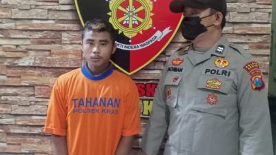 DS alias Bro diamankan Polsek Kras Kediri setelah mencuri ponsel di dalam kok motor.