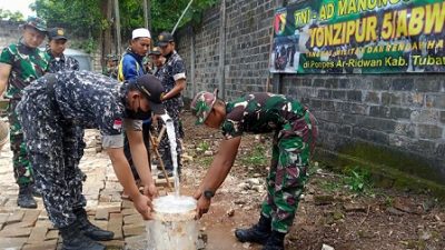 TNI AD Beri Bantuan Sumur Bor pada Ponpes Ar Ridwan Tuban yang Kesulitan Air