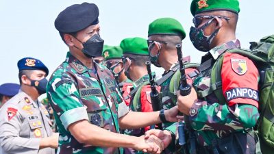 Pangdam V/Brawijaya, Mayjend TNI Nurchahyanto, ketika memberikan selamat datang untuk para prajurit, Selasa (19/4/2022).