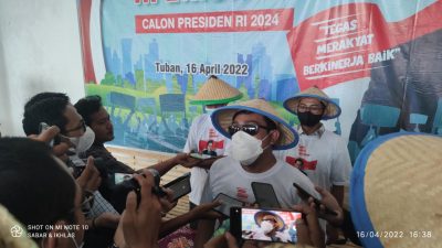 Koordinator deklarasi pencalonan ET, H Lativ, saat ditemuia awak media usai menggelar deklarasi dukungan pada Erick Thohir jadi calon Presiden RI 2024.