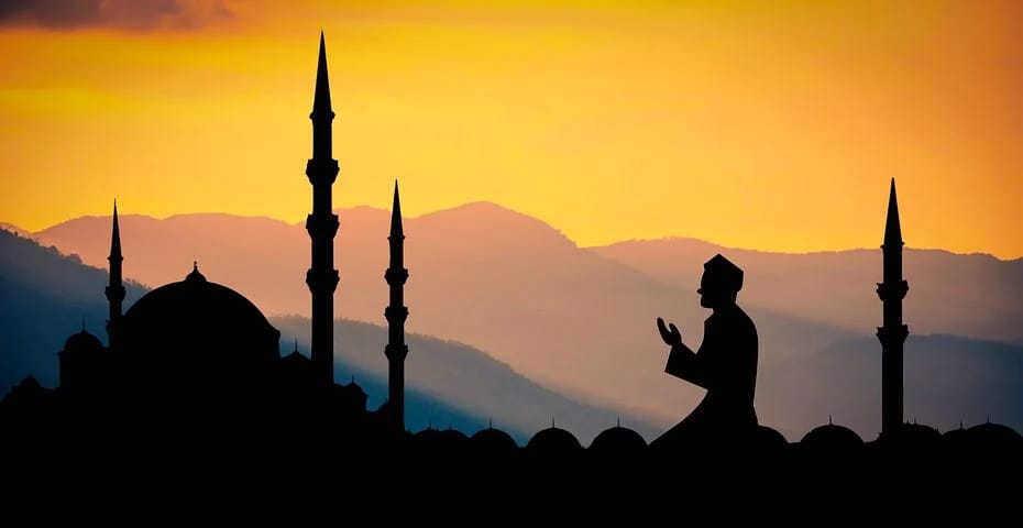 Ilustrasi orang berdoa di bulan Ramadhan.