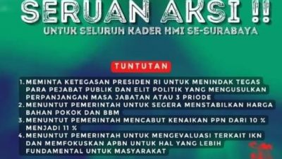 Poster aksi dari Himpunan Mahasiswa Islam Indonesia.