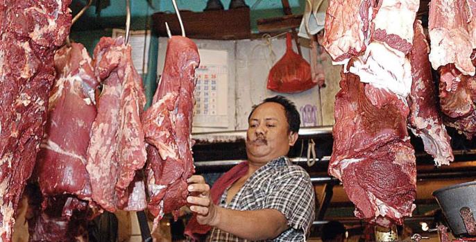 Ilustrasi penjual daging sapi di Pasuruan.