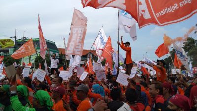 Hari Buruh di Surabaya. (Foto: Rahman Hakim/Tugu Jatim)