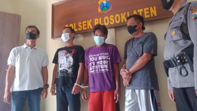 Para pelaku jaringan curanmor yang berhasil diungkap petugas Polsek Plosoklaten, Kediri.