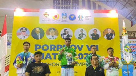 Cabor panahan perorangan putra meraih emas pertama untuk Kabupaten Pasuruan.