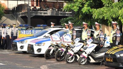 Polisi gelar pasukan operasi patuh Semeru 2022 di Mapolres Tuban.