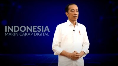 Presiden Joko Widodo ketika menyampaikan sambutan dalam pembukaan Talkshow dan Workshop #MakinCakapDigital di Kota Malang