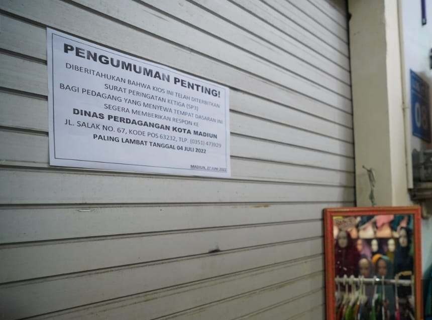 Nunggak sewa. (Foto: Wawan/Tugu Jatim)