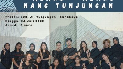 Flayer tentang MM manajemen yang akan menggelar Catwalk di Jalan Tunjungan Surabaya.