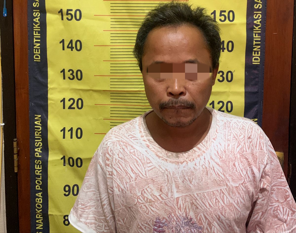 Sosok Toha (47), residivis pembobol minimarket di Kecamatan Wonorejo, Kabupaten Pasuruan yang kembali ditangkap karena kasus peredaran sabu.