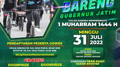 Poster acara gowes bareng Gubernur Jatim yang akan diadakan Minggu (31/7/2022) mendatang.