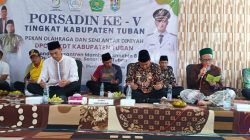 Kepala kantor Kementerian Agama Kabupaten Tuban, Ahmad Munir, saat membuka Pekan Olah Raga dan Seni Diniyah (Porsadin).