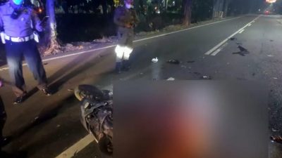 Korban kecelakaan di Jalan Ahmad Yani Surabaya.