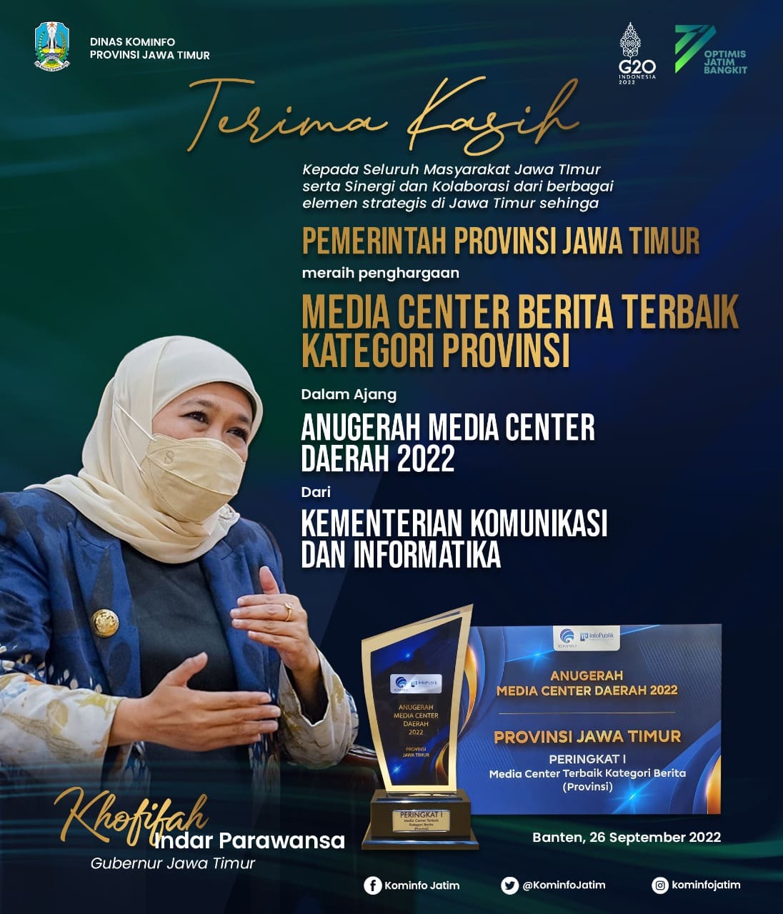 Pemprov Jatim Raih Terbaik Pertama Media Center, Khofifah: Komitmen Tingkatkan Layanan Informasi Berkualitas 2 9a5059df 893b 4b2e b2af 17342842fb80 1