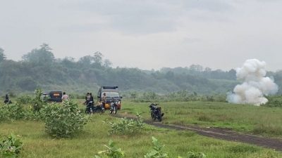 Pasca bondet meledak. (Foto: Laoh Mahfud/Tugu Jatim)