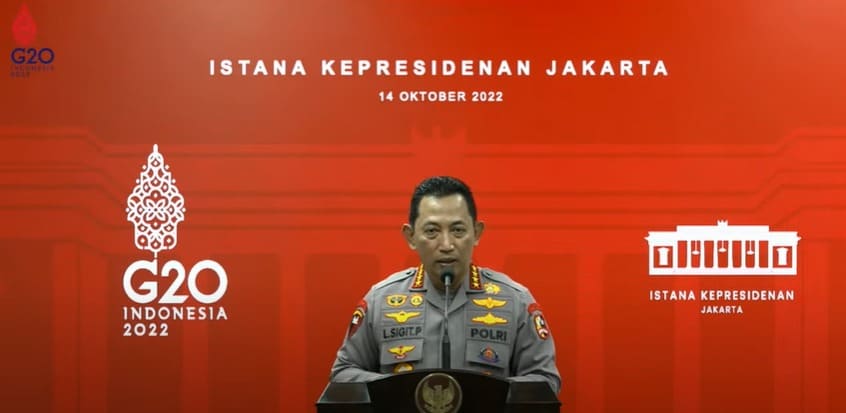 Teddy Minahasa. (Foto: Tangkapan layar konferensi pers YouTube Sekretariat Presiden RI/Tugu Jatim)