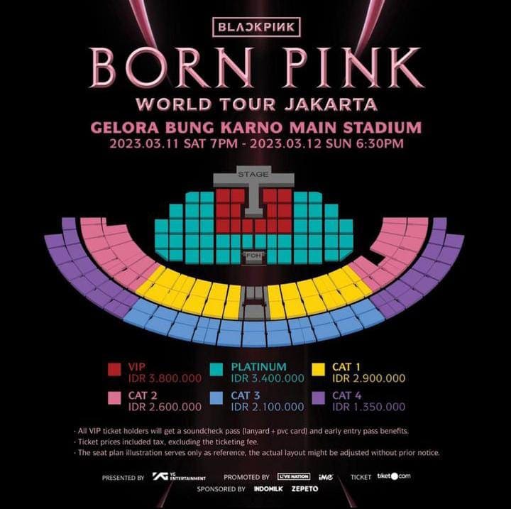 Tiket konser BLACKPINK. (Foto: Twitter @BLACKPINK/Tugu Jatim)
