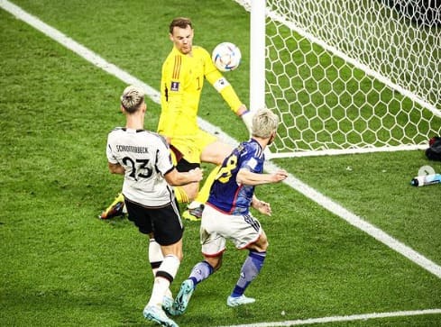 Laga Jerman vs Jepang. (Foto: IG @goaljapan/Tugu Jatim)