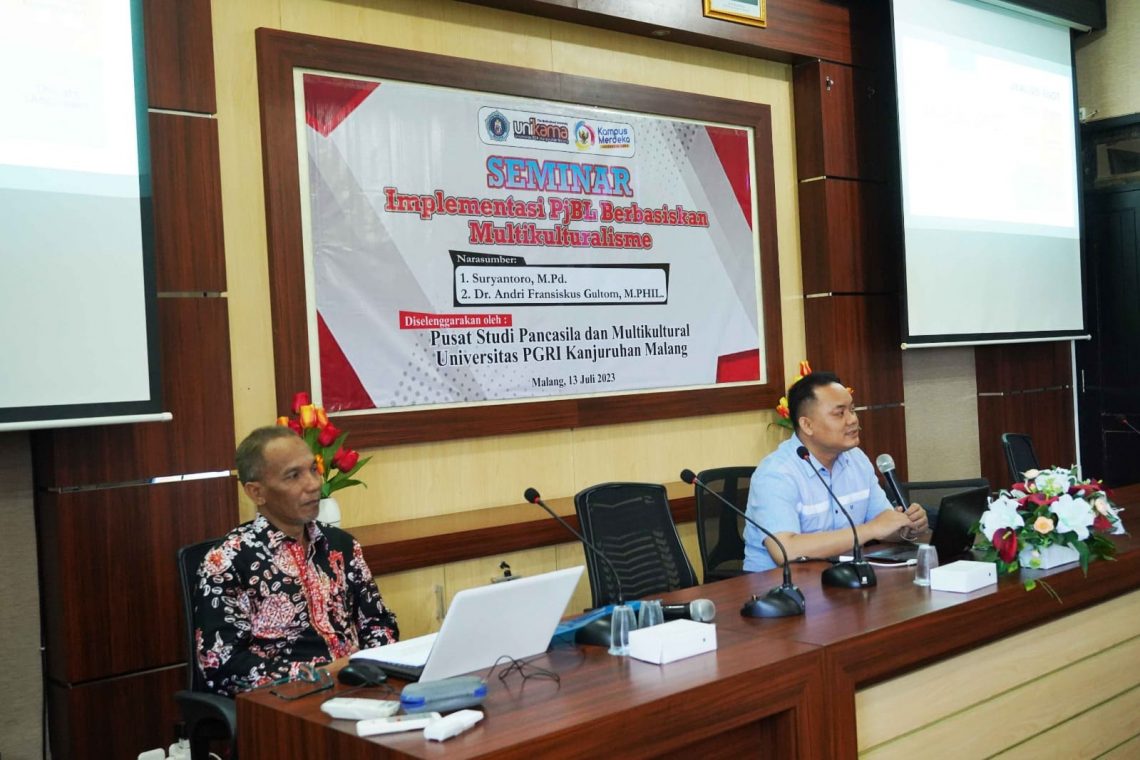 Tingkatkan Kualitas, PSPM Unikama Bakal Kembangkan Pembelajaran Berbasis Multikulturalisme 1 Pusat Studi Pancasila dan Multikultural (PSPM) Universitas PGRI Kanjuruhan Malang (Unikama) mengadakan sebuah seminar bertajuk "Implementasi PjBL Berbasiskan Multikulturalisme".(Foto: dok Humas Unikama)