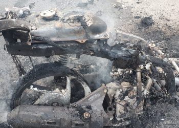 Motor terbakar.