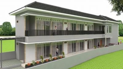 desain Rumah Kost 2 Lantai Lahan Sempit.