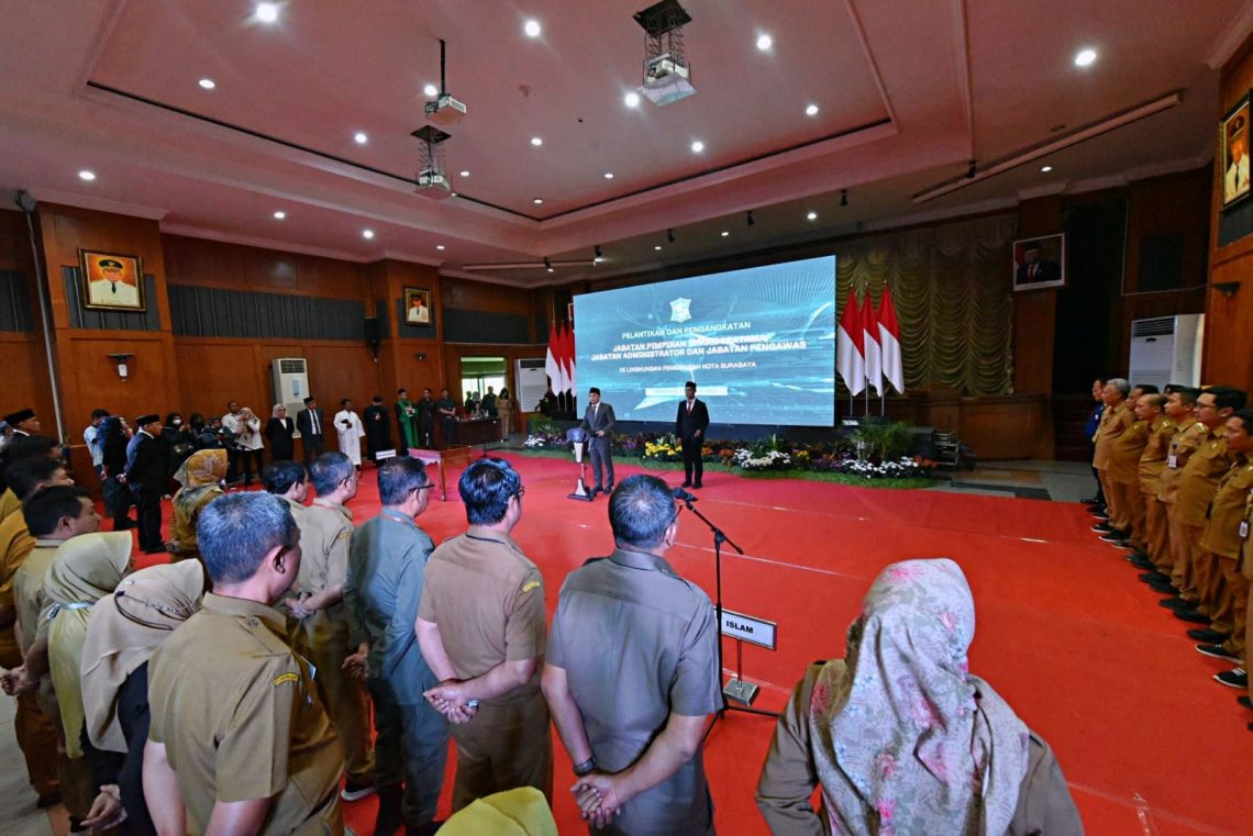 Pemkot Surabaya Mutasi-Rotasi 189 Pejabat, Termasuk 5 Kepala Dinas 1 Pemkot Surabaya.