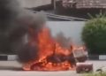 Motor terbakar.