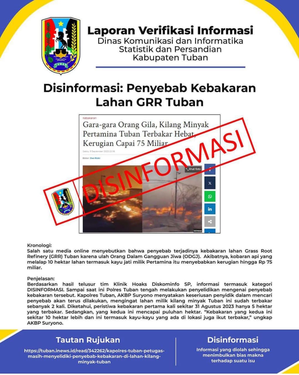 Dinilai Disinformasi, Konten Klinik Hoaks Tuban Tuai Protes Jurnalis 1 Klinik Hoaks Tuban.