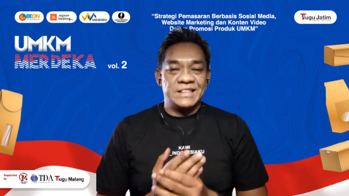 Terus Memberi Dampak, UMKM Merdeka Vol 2 Kembali Didukung Local Preneur Indonesia 1 Founder Local Preneur Indonesia, Baskoro memberi sambutan dalam event UMKM Merdeka Vol 2. Foto: dok Tugu Jatim