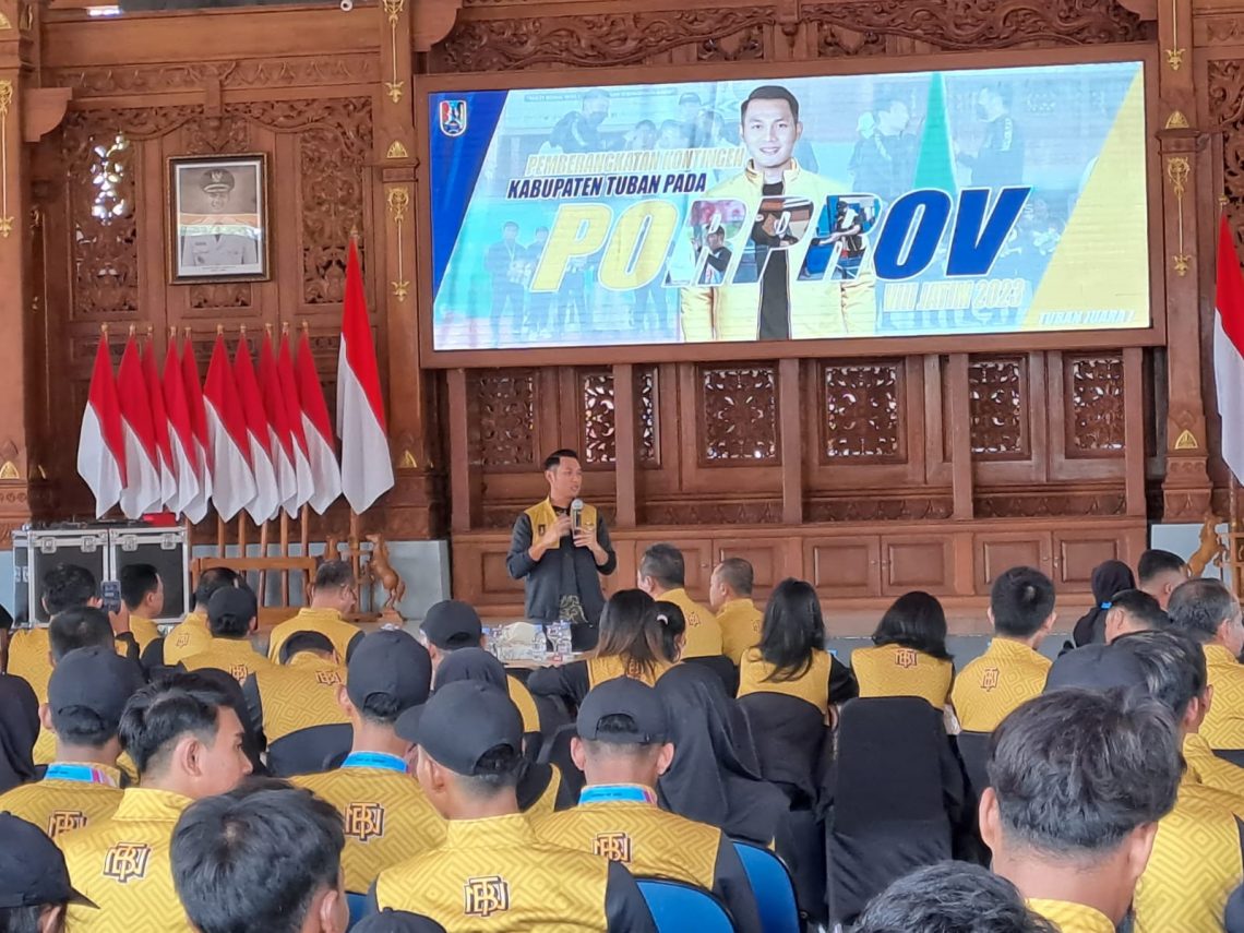 Klasemen Sementara Porprov Jatim, Tuban Melorot ke Peringkat 16 1 Kontingen Tuban saat diberangkatkan oleh Bupati Tuban. Foto: Diskominfo Tuban