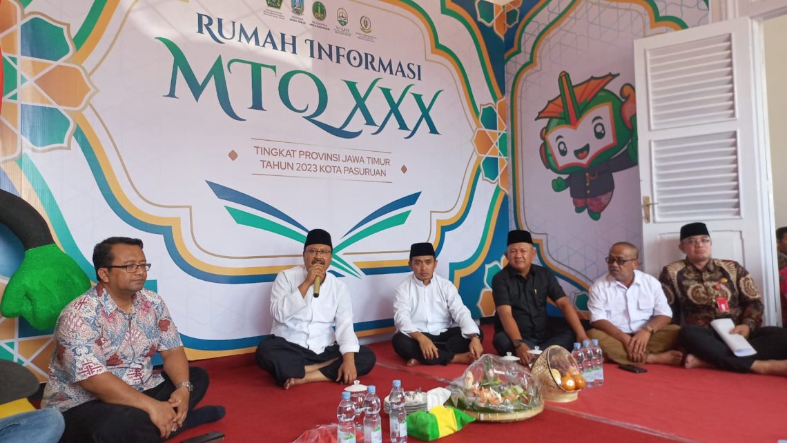 Daftar 13 Venue MTQ XXX Provinsi Jatim 2023 di Kota Pasuruan 1 Wali Kota Pasuruan, Syaifullah Yusuf menyampaikan rangkaian agenda dan venue gelaran MTQ XXX tingkat Provinsi Jawa Timur. Foto: Laoh Mahfud/Tugu Jatim