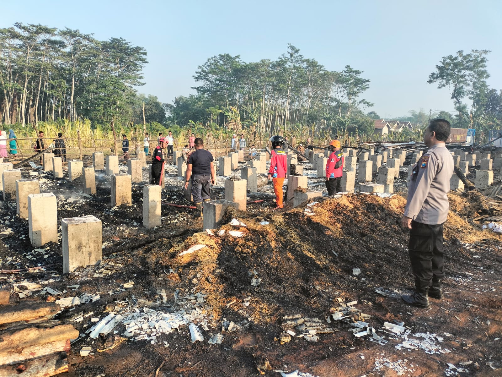 Kandang ayam terbakar di Pasuruan.