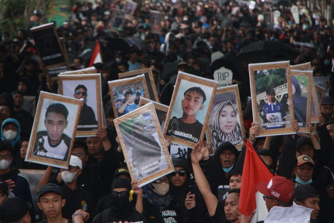 Suasana peringatan 100 hari tragedi Kanjuruhan. Foto: Rubianto/Tugu Jatim