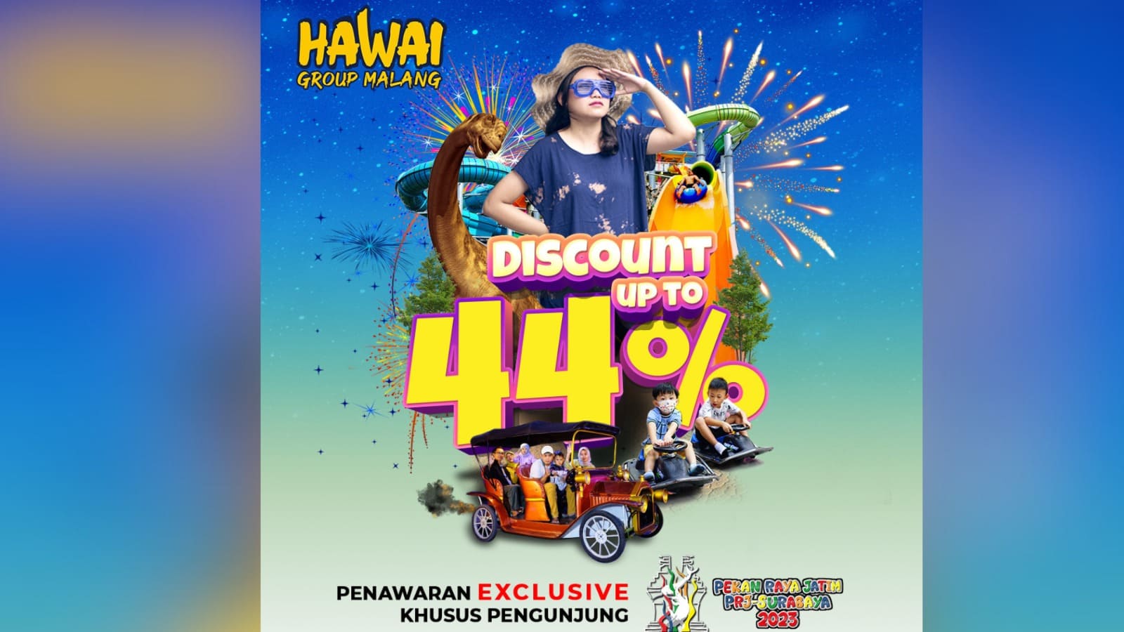 Promo Hawai di Pekan Raya Jawa Timur 2023.