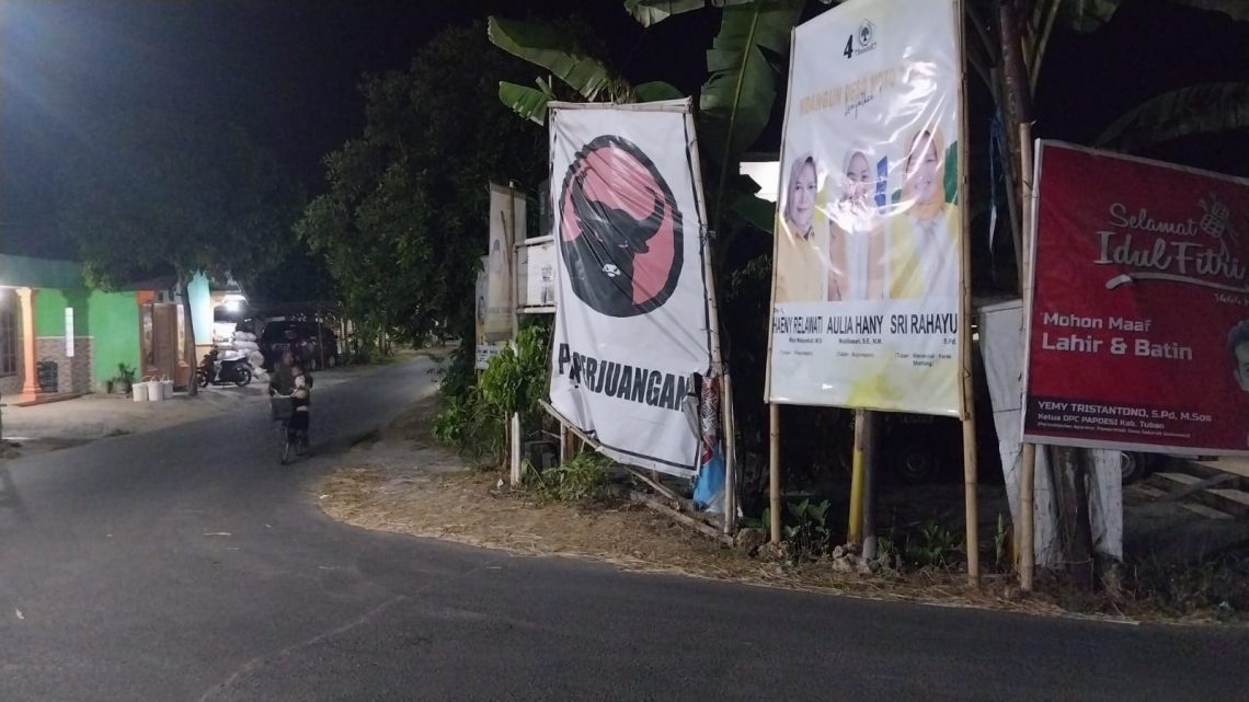 Jelang Pengumuman DCT, 3.824 Alat Peraga Sosial di Tuban Masih Terpasang 1 Alat peraga sosial.