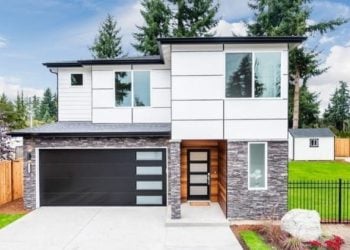 Desain rumah 2 lantai minimalis.