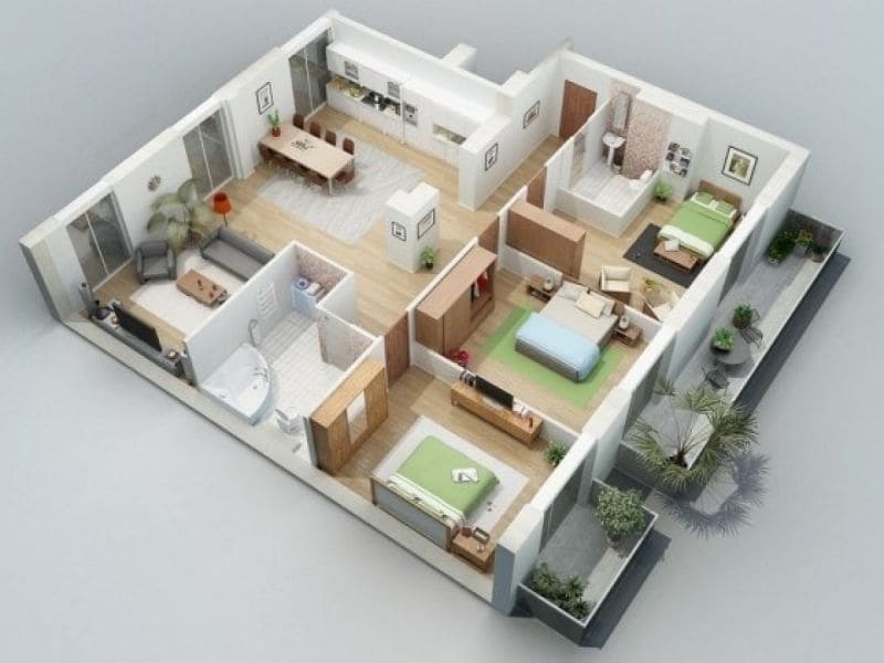 Contoh Denah Terbaru 2024: Bikin Betah 10 Desain Rumah Minimalis 3 Kamar yang Luas 3 Desain rumah minimalis 3 kamar 2024.