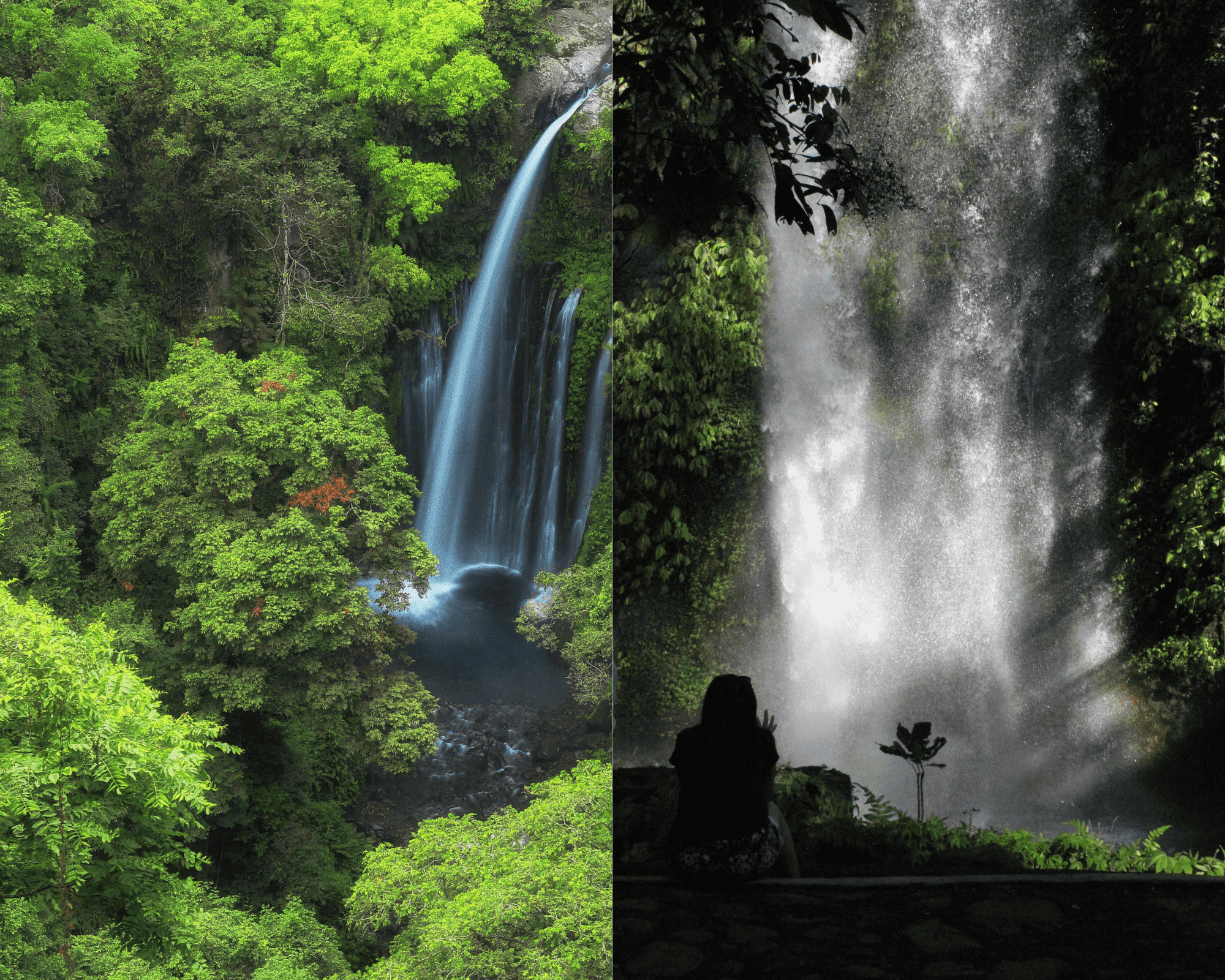 Waterfalls in mount rinjani