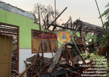 Angin Kencang Sapu Bangunan SDN Ngingasrembyong Mojokerto