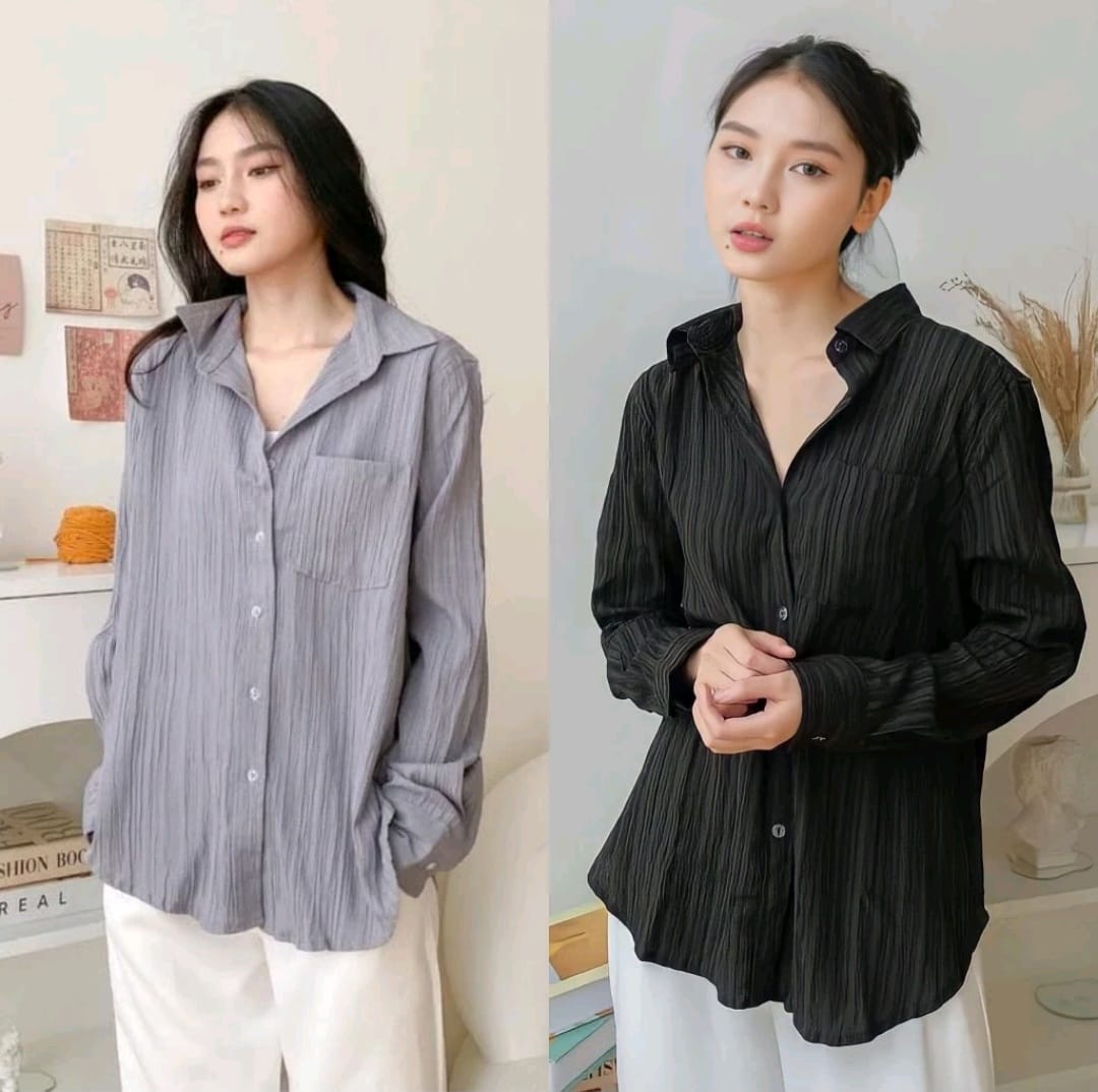 Model Kemeja Wanita Terbaru Lengan Panjang