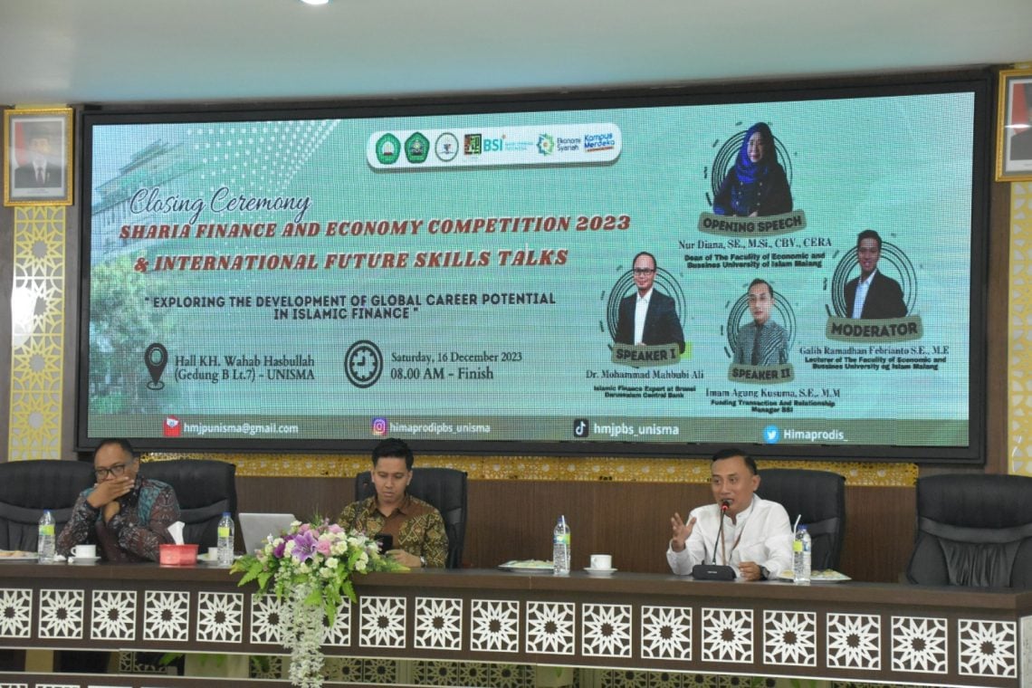 FEB Unisma Hadirkan Pakar Keuangan Syariah Internasional di Safecom 2023 1 Suasana International Future Skills Talks sebagai bagian dari rangkaian penutup Sharia Finance and Economy Competition (Safecom) 2023. Foto: dok FEB Unisma