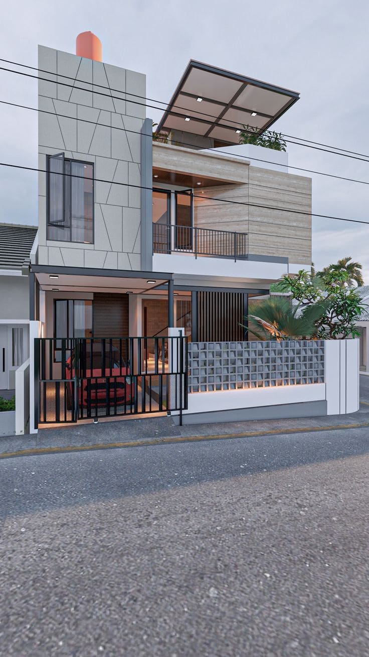 desain rumah minimalis 2 lantai sederhana terbaru 2024.