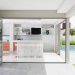 Dapur dan taman belakang rumah minimalis.