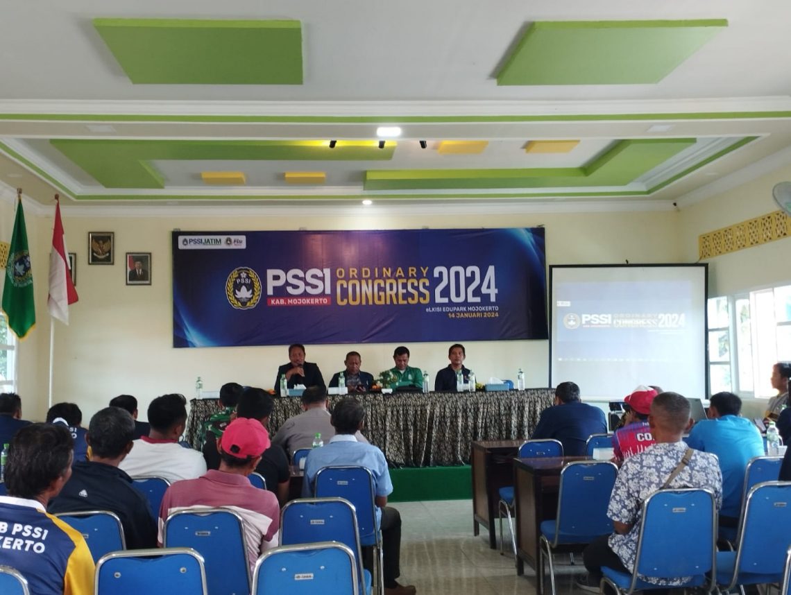 Suasana kongres biasa Askab PSSI Mojokerto. Foto: Hanif Nanda/Tugu Jatim