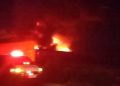 kebakaran gudang dekat exit tol pakis