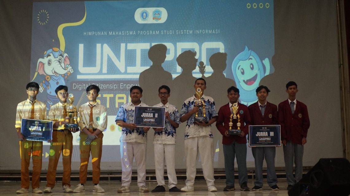 Para Jawara Unipro Stage 8 dari beberapa sekolah di Jawa Timur usai menerima penghargaan. Foto: dok Humas Unikama